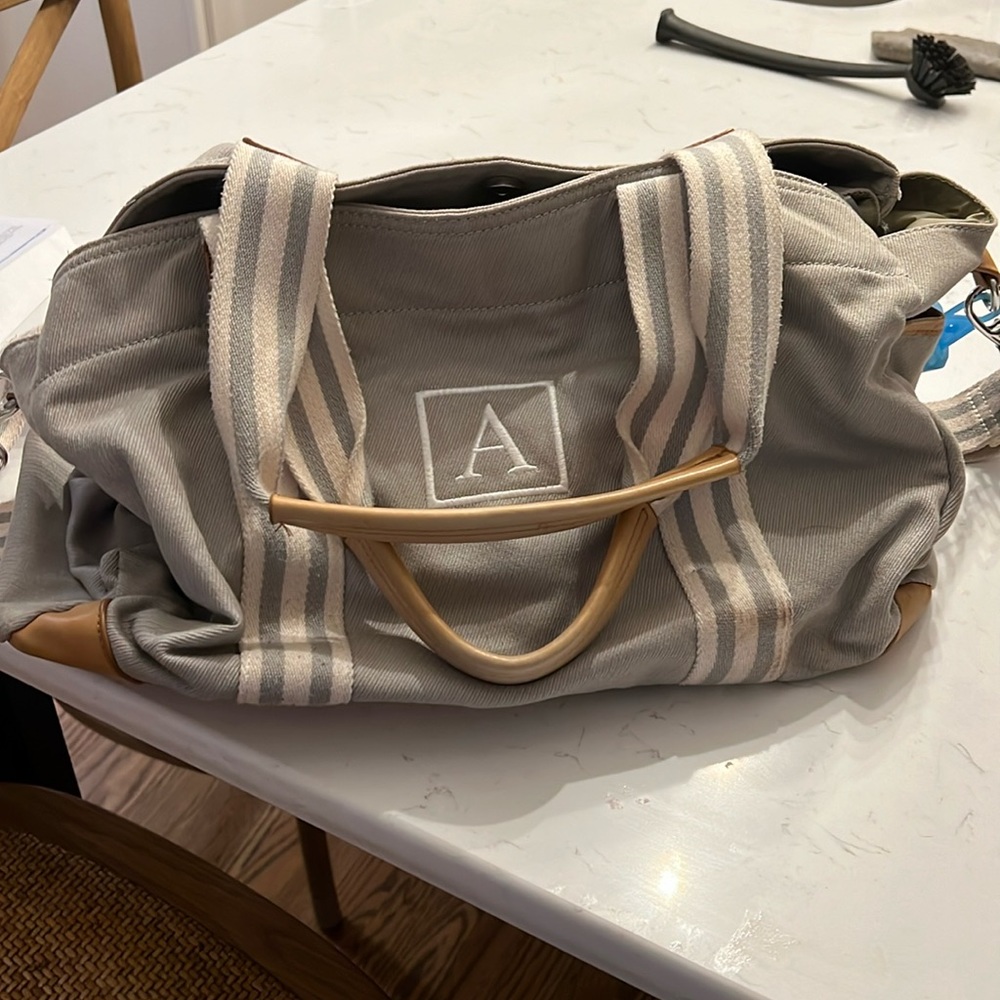 Pottery Barn kids diaper bag with matching changing pad